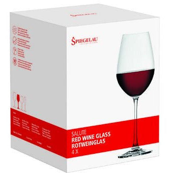 Spiegelau Salute Classic Stemmed Crystal Red Wine Glasses Gift Set of 4 